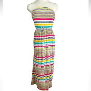 Tommy Hilfiger (Tommy girl) Maxi Dress Striped Strapless Size S
